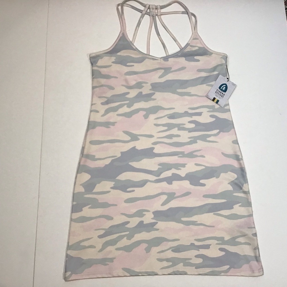 NWT Sierra Designs blush camo strappy tank dress.